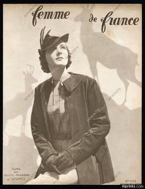 Hermès 1936 Veste en daim marron, Femme de France Cover