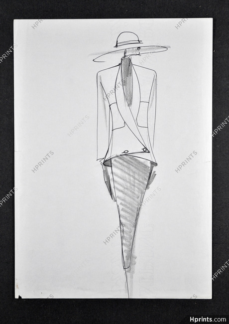 Robert Nelissen 1980s, Original Fashion Drawing