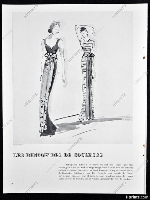 Schiaparelli 1937 Evening Gown Christian Bérard — Clipping