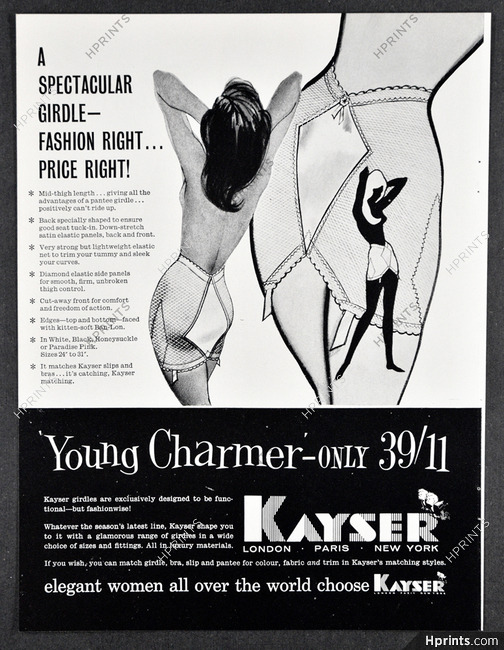Kayser (Lingerie) 1961 Girdle — Advertisement