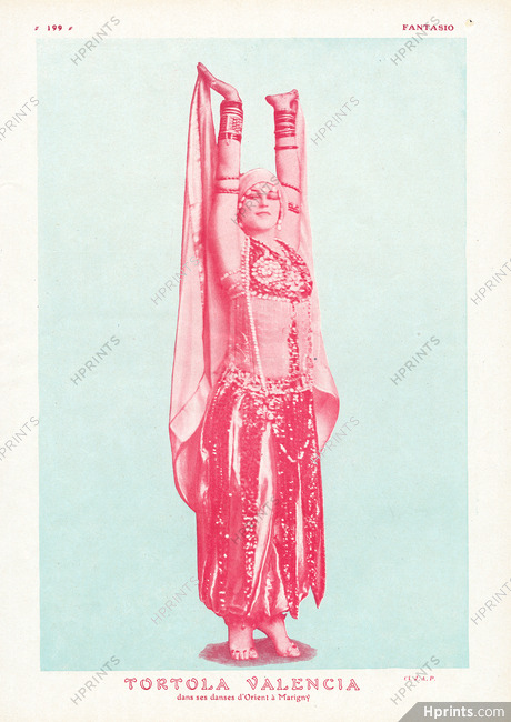 Tortola Valencia 1912 Oriental dancer, Costume