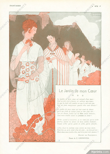 Constantin Grondona 1915 Le Jardin de mon Coeur, Poème de H.de Fleurigny