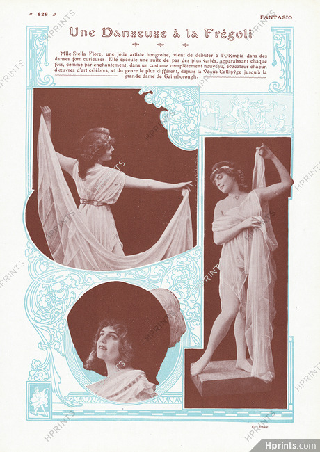 Mlle Stella Flore 1912 Danseuse à la Fregoli, Photo Félix