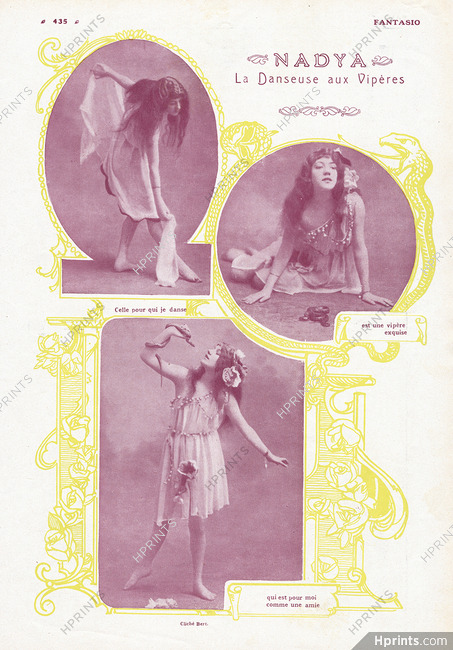 Nadya 1913 La Danseuse aux Vipères, Photo Bert