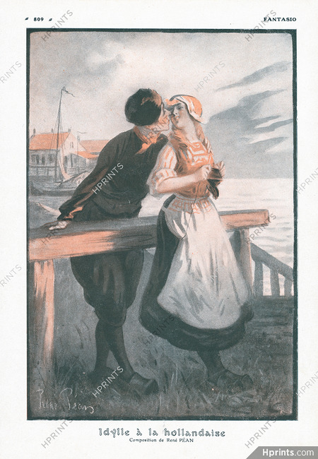 René Péan 1913 Idylle à la Hollandaise, Lovers