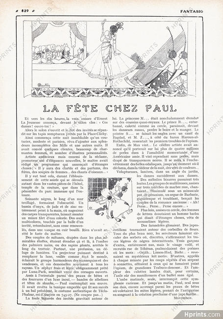 La Fête chez Paul, 1911 - Paul Poiret, Charles Martin, Texte par Montoison