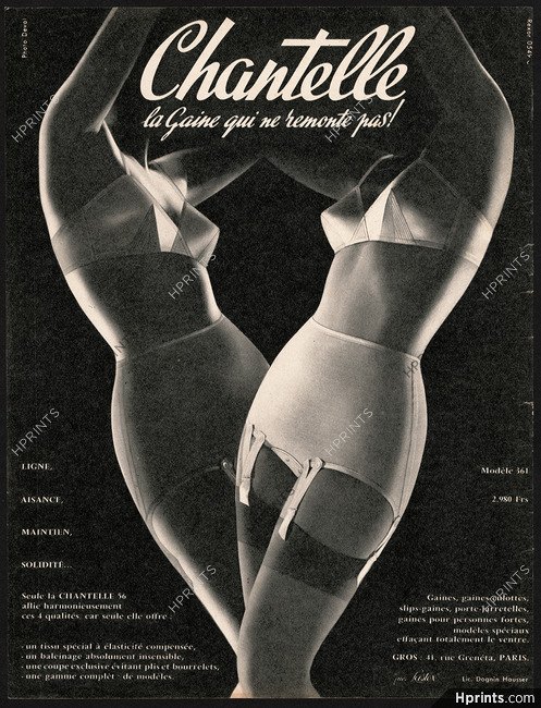 Chantelle (Lingerie) 1956 Girdle, Bra, Photo Deval