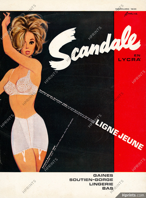 Scandale (Lingerie) 1963 Pierre Couronne, Girdle, Bra