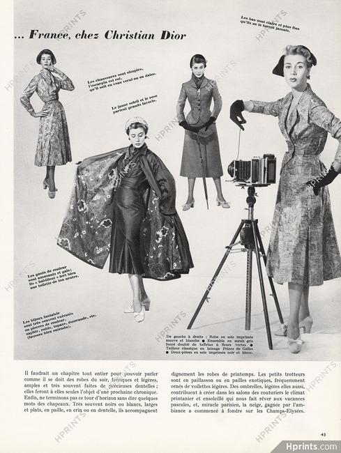 Chez Christian Dior 1952 La Mode de Printemps présentée par... France, Fashion Model