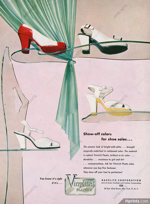 Vinylite Shoe Soles 1946 Bakelite Corp.