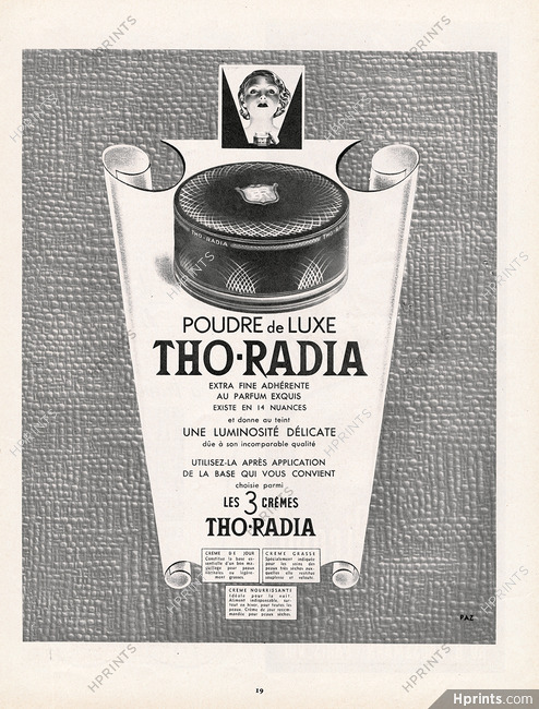 Tho-Radia (Cosmetics) 1949 Poudre de luxe