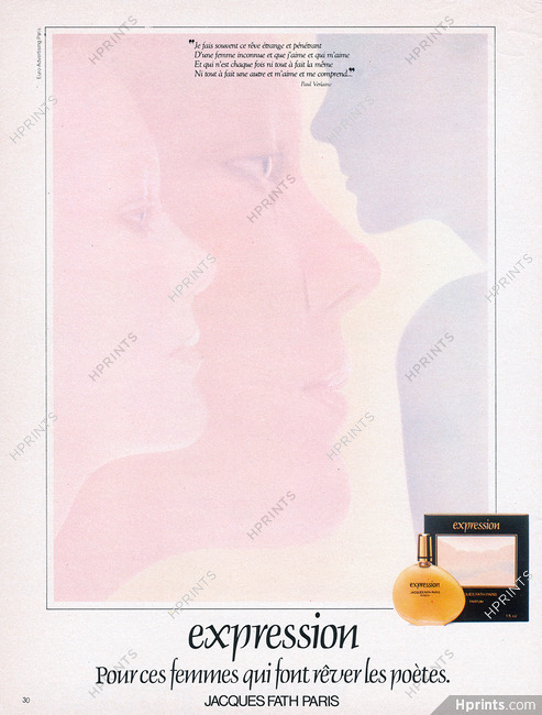 Jacques Fath (Perfumes) 1978 Expression, Paul Verlaine Quote