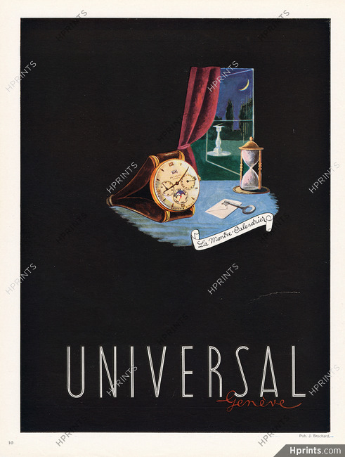 Universal 1945 Montre-Calendrier, Pub. J Brochard