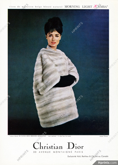 Christian Dior (Fur Clothing) 1961 Mink Coat