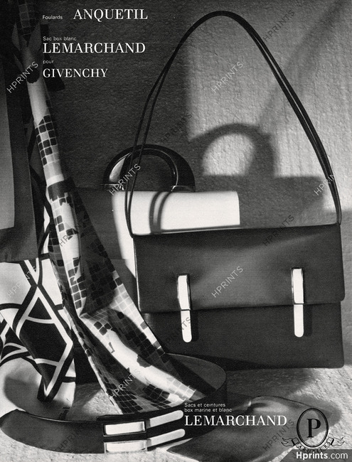 Lemarchand (Handbags) pour Givenchy 1970 Anquetil Scarf