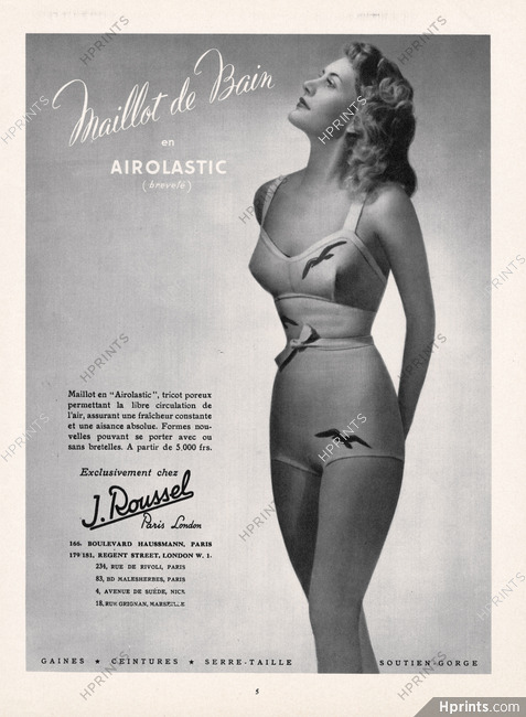 Roussel (Swimwear) 1950 Bathing Beauty, Swimmer Pin-up