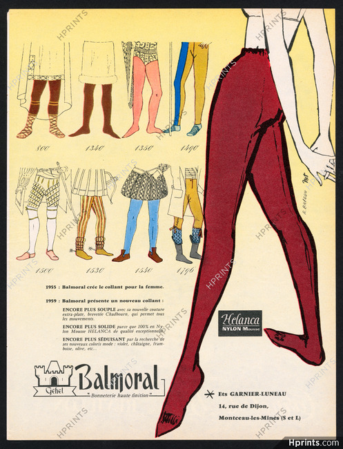 Balmoral Gehel 1959 Collants Helanca, Stockings Tights, R. Brégou