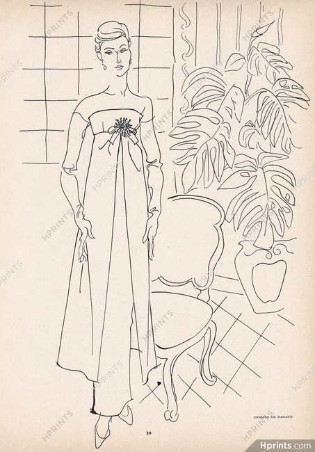 Givenchy 1956 Dagand à la manière de Matisse, Fashion Illustration