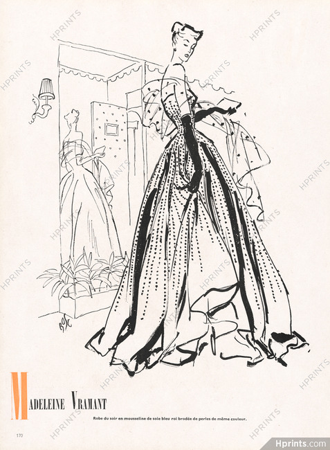 Madeleine Vramant 1948 Fernando Bosc Evening Gown