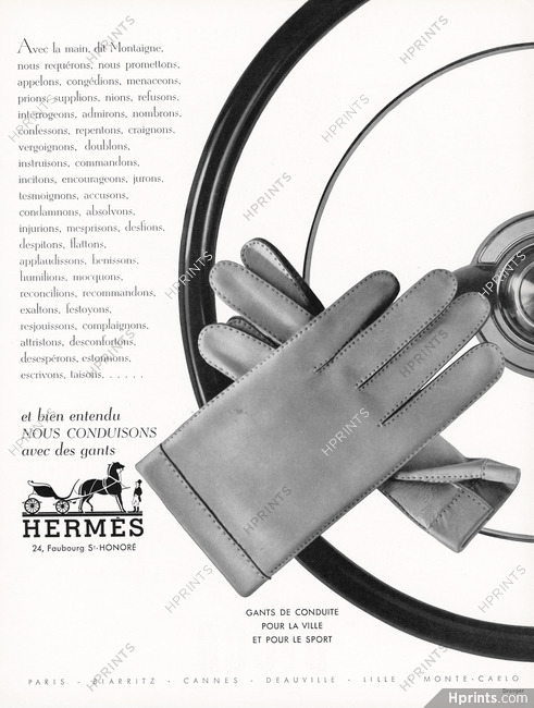 Hermès (Gloves) 1955 Gants de conduite, Montaigne