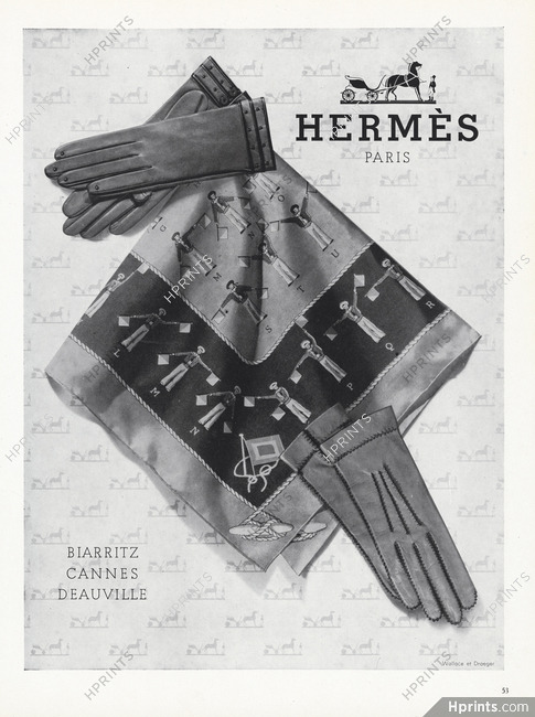 Hermès (Carrés & Gloves) 1946 Scarf Sailor Alphabet