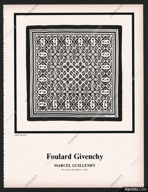 Givenchy 1972 Foulard Marcel Guillemin, Harry Meerson