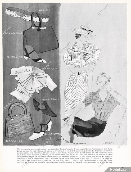 Véra Boréa, Jean Patou 1935 Hermès Belt, Schiaparelli Handbag, D'Argence, Aileen Rice, Daliet-Grand, Karsavina (M.K.S)