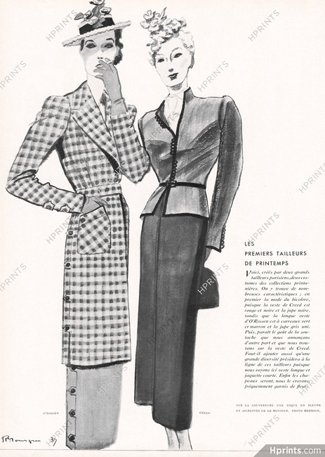 O'Rossen & Creed 1937 Pierre Mourgue, Tailleurs de printemps, Woman Smoking