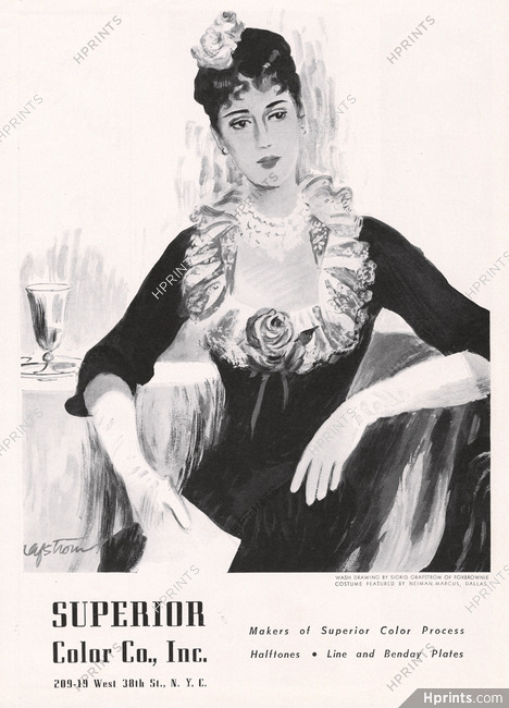 Superior Color Co. Inc. 1942 Sigrid Grafstrom, Fashion Illustration