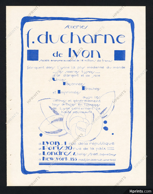 Soieries F. Ducharne, de Lyon 1926 Silk (version A, blue)