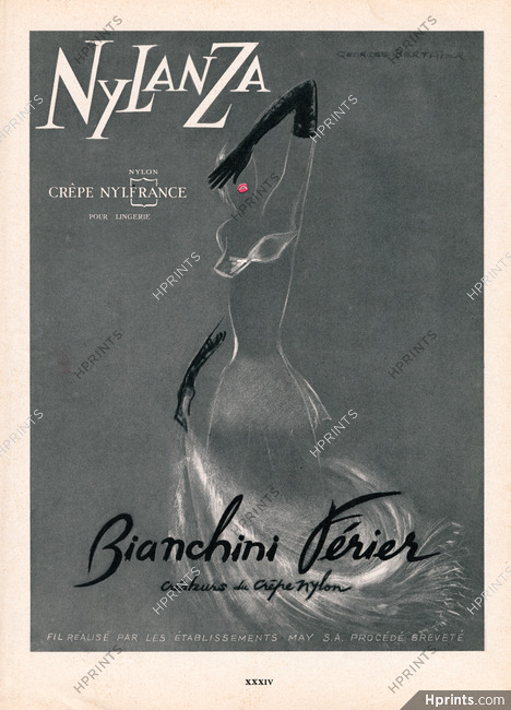 Bianchini Férier 1953 Nylanza pour lingerie, Georges Berthier