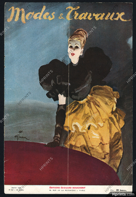 René Gruau 1946 Modes et Travaux Cover, Fashion Illustration