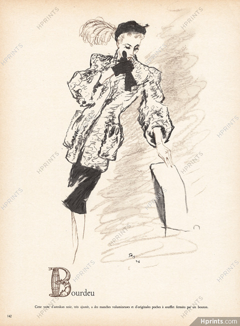 Bourdeu (Fur clothing) 1946 Pierre Mourgue, Astrakan