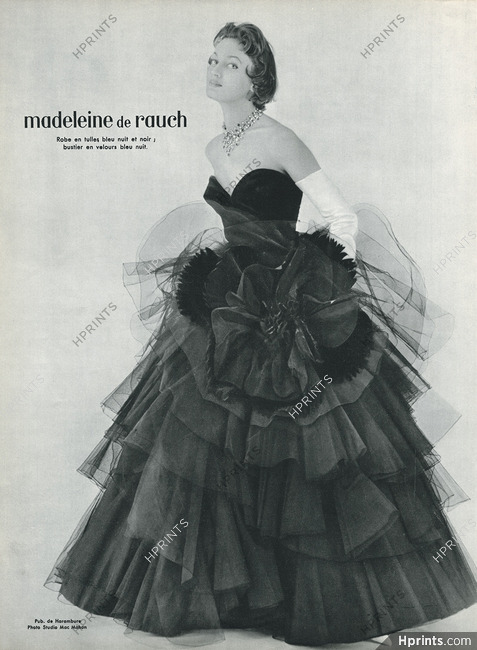 Madeleine de Rauch 1954 Evening Gown, Robe en tulles
