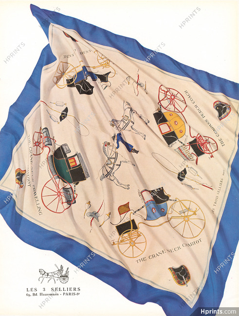 Les Trois Selliers (Scarf) 1950 The Cranes Neck Chariot