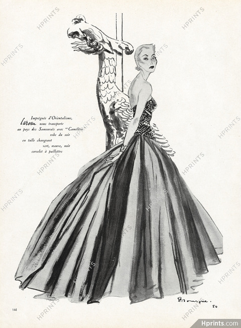 Carven 1950 Pierre Mourgue, Evening Gown