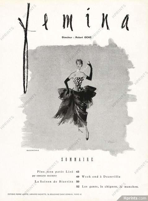 Balenciaga 1950 Evening Dress, T. Werner, Femina Summary