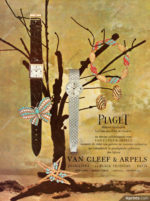 Van Cleef & Arpels & Piaget 1966 Watches, Butterfly Clip, Bracelet