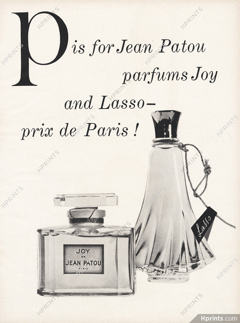 Jean Patou (Perfumes) 1957 Joy et Lasso, France A to Z
