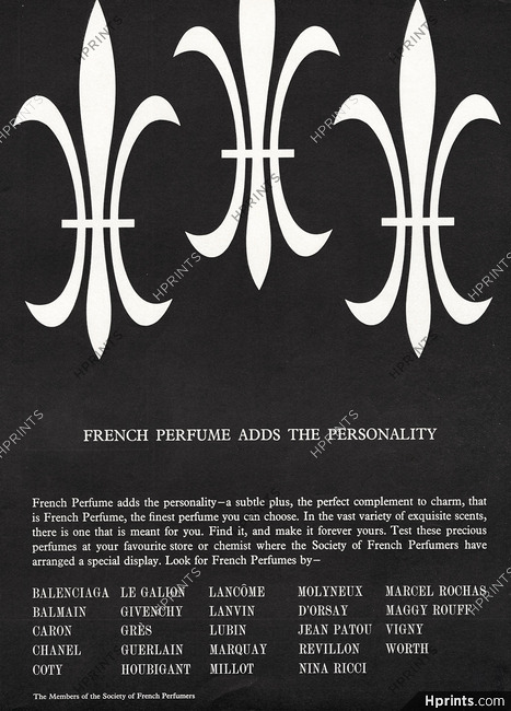 French Perfumers 1963 Balenciaga, Le Galion, Nina Ricci, Maggy Rouff...