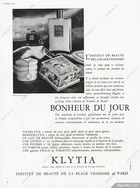 Klytia - Institut de Beauté 1950 Bonheur du jour