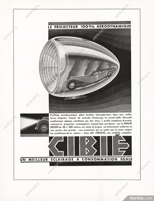 Phares Cibié 1936 Alexis Kow, Headlamps