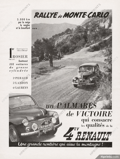 Renault 1949 Rallye de Monte Carlo, 4cv