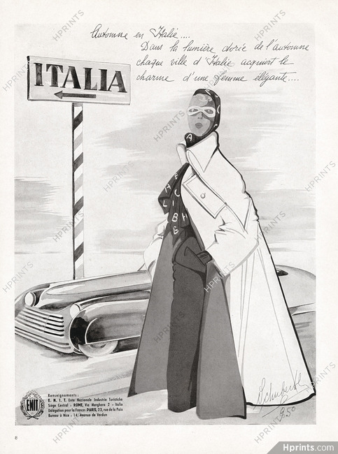 Office du Tourisme - Italie (Italia) 1950 ENIT, Signed Schubert