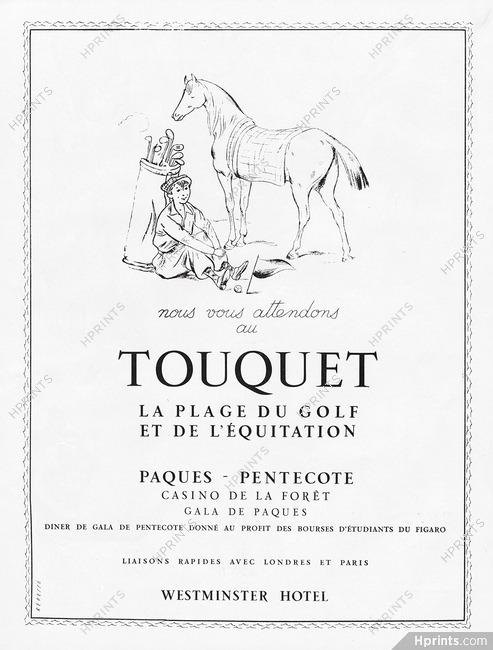 Le Touquet 1951 Pâques - Pentecôte, Horse, Golf