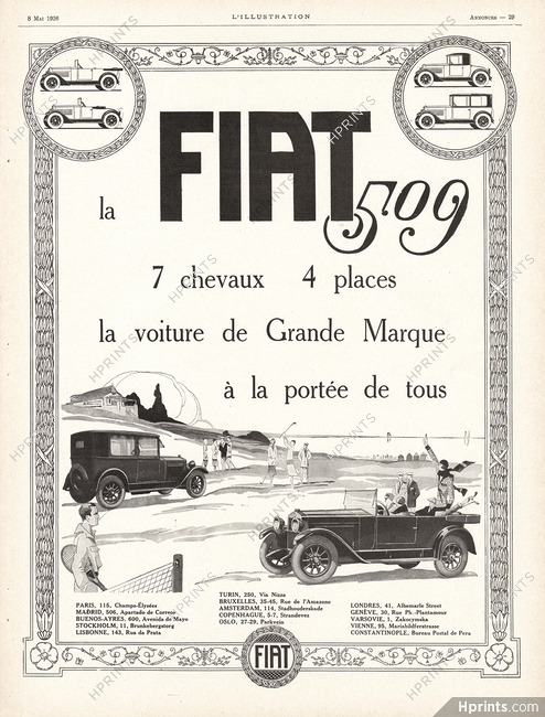 Fiat (Cars) 1926 Fiat 509, Golf