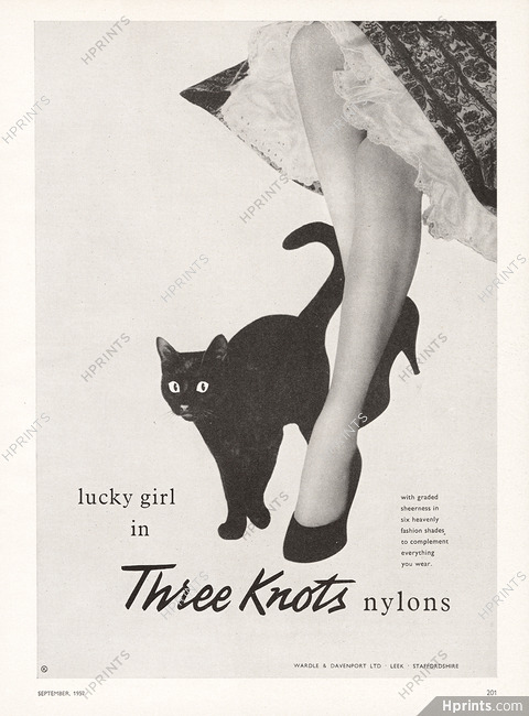 Three Knots Nylons 1957 Stockings, Cat