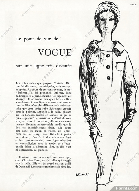 Christian Dior 1957 René Bouché, Une ligne très discutée