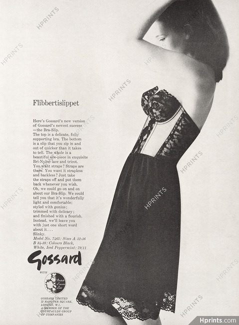 Gossard (Lingerie) 1963 The Bra-Slip