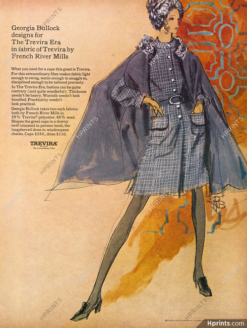 Trevira (Fabric) 1968 Georgia Bullock, Fashion Illustration